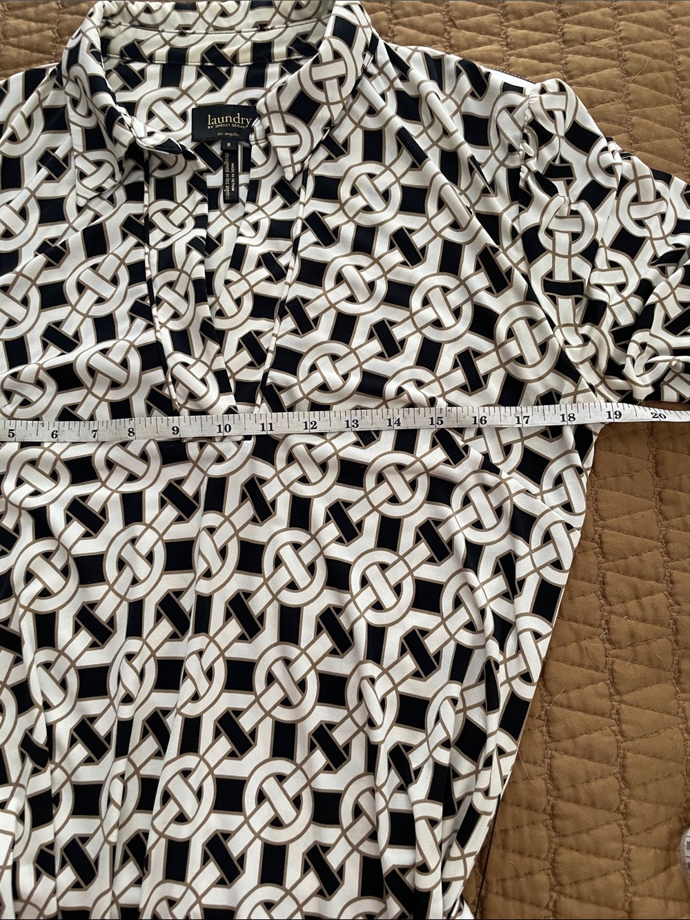 Laundry by Shelli Segal Black & White Geometric Chain Print Dress - Picture 5 of 6